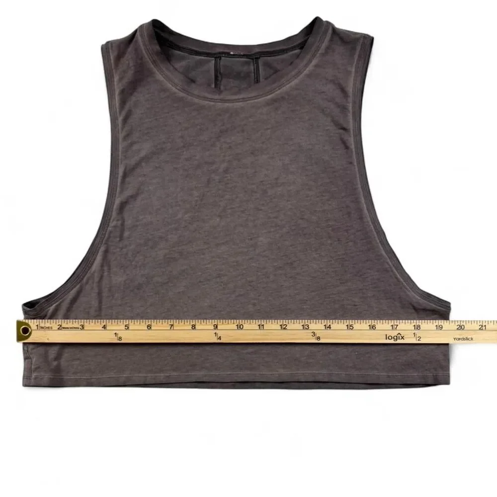 Lululemon Grey Cropped Tank Top Size 10 | Athletic Workout